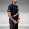 Camiseta Polo Curva - Longoni - Negro / Azul Petroleo