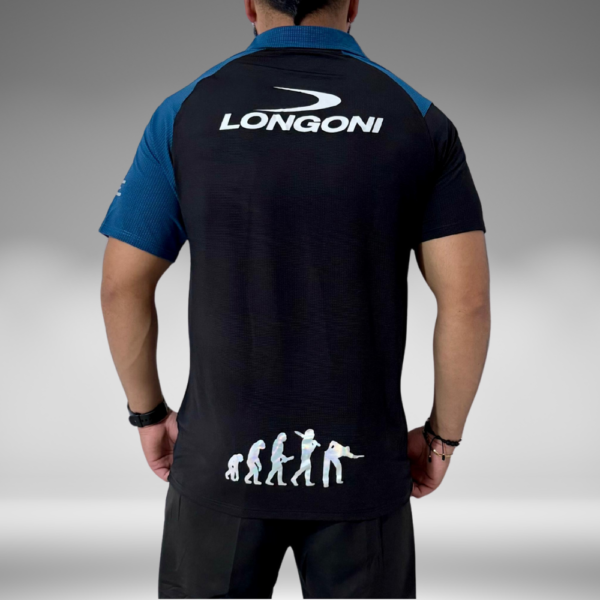 Camiseta Polo Curva - Longoni - Negro / Azul Petroleo