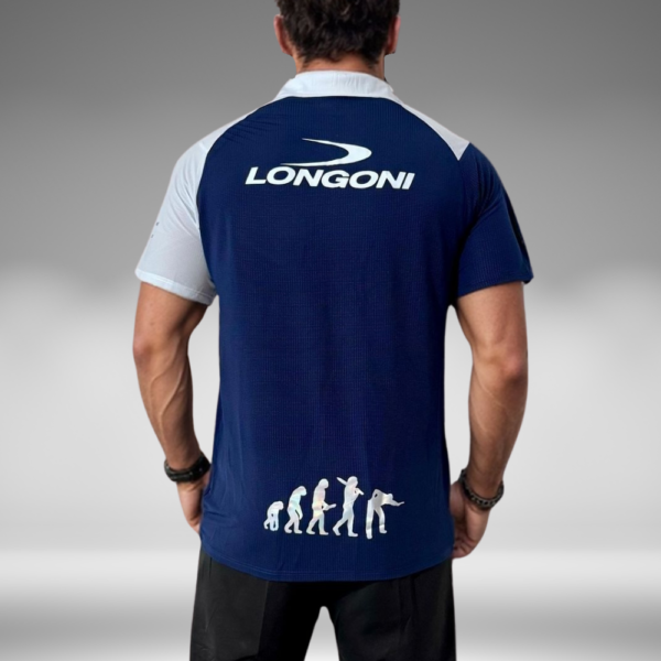 Camiseta Polo Curva - Longoni - Azul Oscuro / Blanco