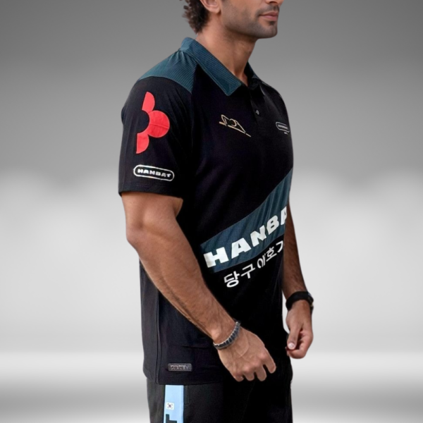 Camiseta Polo Curva - Hanbat - Negro / Verde Oscuro