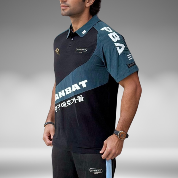 Camiseta Polo Curva - Hanbat - Negro / Verde Oscuro