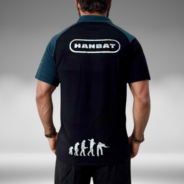 Camiseta Polo Curva - Hanbat - Negro / Verde Oscuro