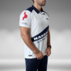 Camiseta Polo Curva - Hanbat - Blanco / Azul Oscuro
