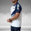 Camiseta Polo Curva - Hanbat - Blanco / Azul Oscuro