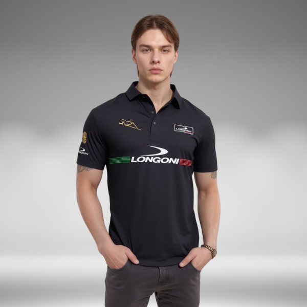 Camiseta Premium - Longoni Lineas Frente - Negro