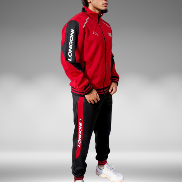 Sudadera Rib - Longoni - Negro / Rojo
