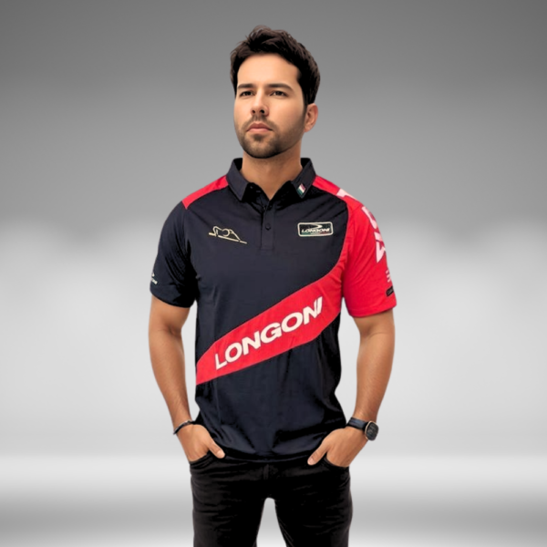Camiseta Polo Curva - Longoni - Negro / Rojo