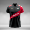 Camiseta Polo Curva - Longoni - Negro / Rojo