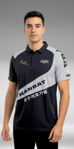 Camiseta Polo Curva - Hanbat - Negro / Gris