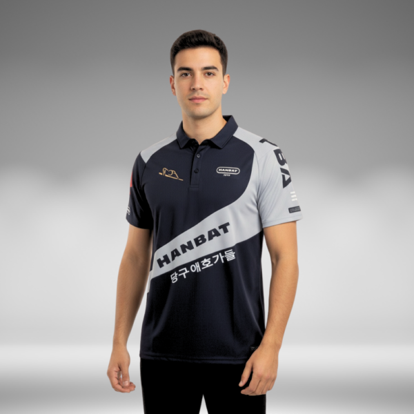 Camiseta Polo Curva - Hanbat - Negro / Gris