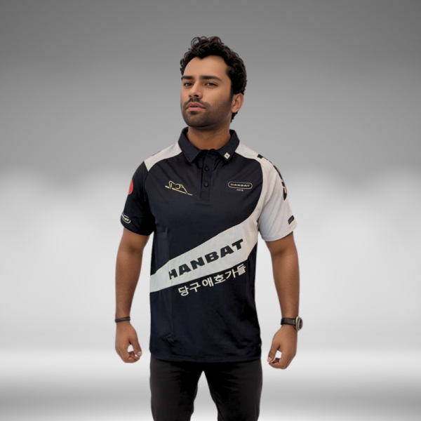 Camiseta Polo Curva - Hanbat - Negro / Gris