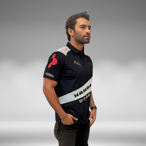 Camiseta Polo Curva - Hanbat - Negro / Gris