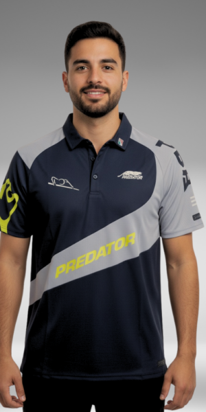 Camiseta Polo Curva - Hanbat - Negro / Gris