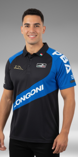 Camiseta Polo Curva - Hanbat - Negro / Azul Rey