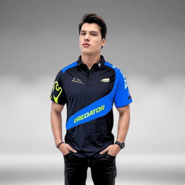 Camiseta Polo Curva - Hanbat - Negro / Azul Rey