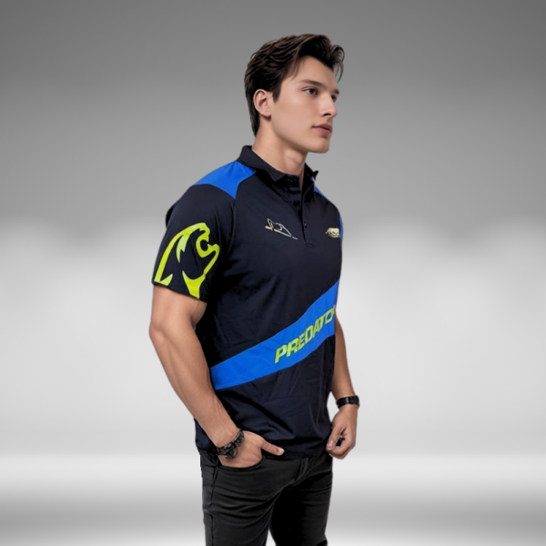 Camiseta Polo Curva - Hanbat - Negro / Azul Rey