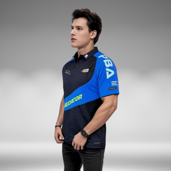 Camiseta Polo Curva - Hanbat - Negro / Azul Rey