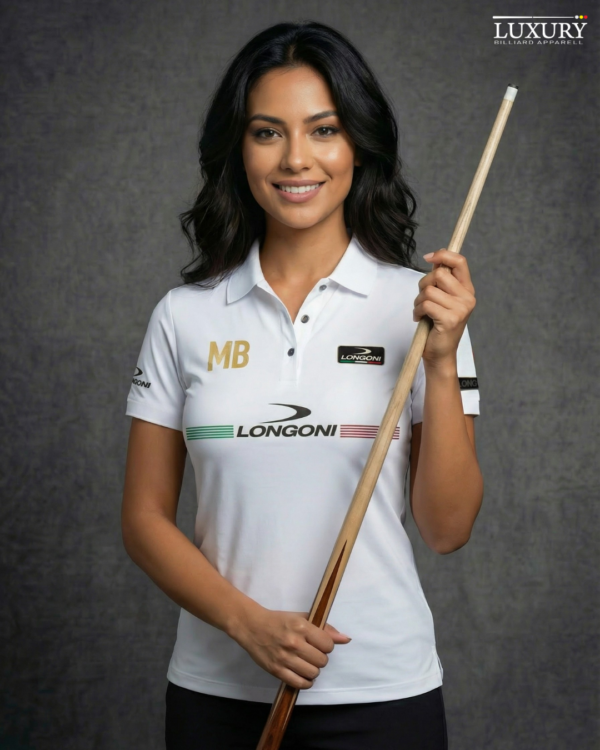 polo-mujer-billar-041-a Camiseta Mujer - Longoni Lines Frente - Blanco