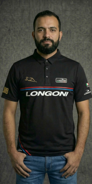 IPLB-48 Camiseta Premium - Longoni Lineas Rojo Azul - Negro
