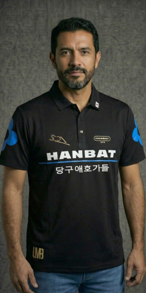 IPLB-49 Camiseta Premium - Hanbat Flor Azul - Negro