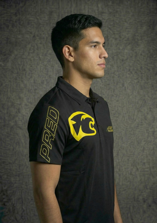 Camiseta Premium - Predator Cabeza Amarilla - Negro