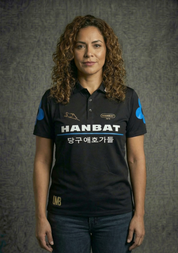 Camiseta Mujer - Hanbat Flor Azul - Negro