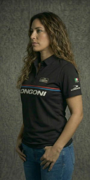 IPMB-54 Camiseta Mujer - Longoni Lineas Rojo Azul - Negro